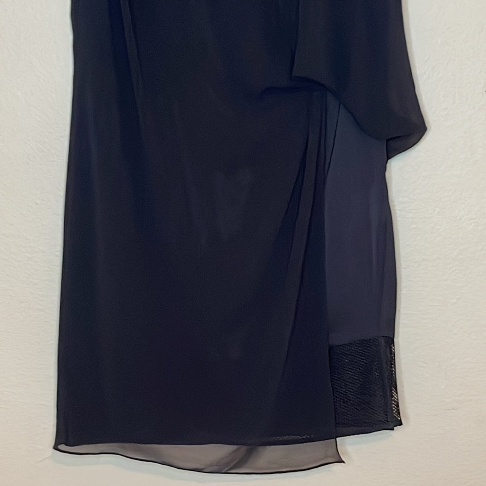 Sandro Roxane Solid Black Mesh Gathered Sleeveles… - image 3